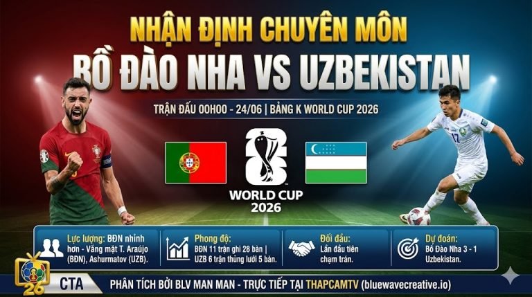 Nhận định chuyên môn trận đấu Bồ Đào Nha vs Uzbekistan tại bảng K World Cup 2026 cùng chuyên gia BLV Man Man trên ThapcamTV.