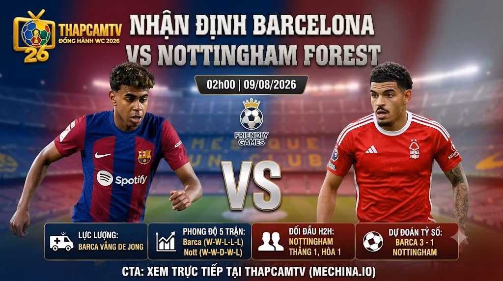 Nhận Định Barcelona vs Nottingham Forest (02h00, 09/08): Cỗ Máy Pressing Của Hansi Flick