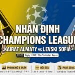 Ảnh bìa nhận định tổng quan trận Kairat Almaty vs Levski Sofia vòng loại Champions League cùng thông tin phong độ, thành tích đối đầu chi tiết từ ThapcamTV.