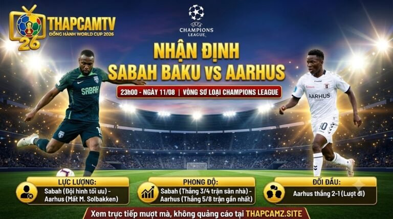 Nhận định Sabah Baku vs Aarhus 23h00 ngày 11/08 vòng sơ loại Champions League cùng BLV Man Man.